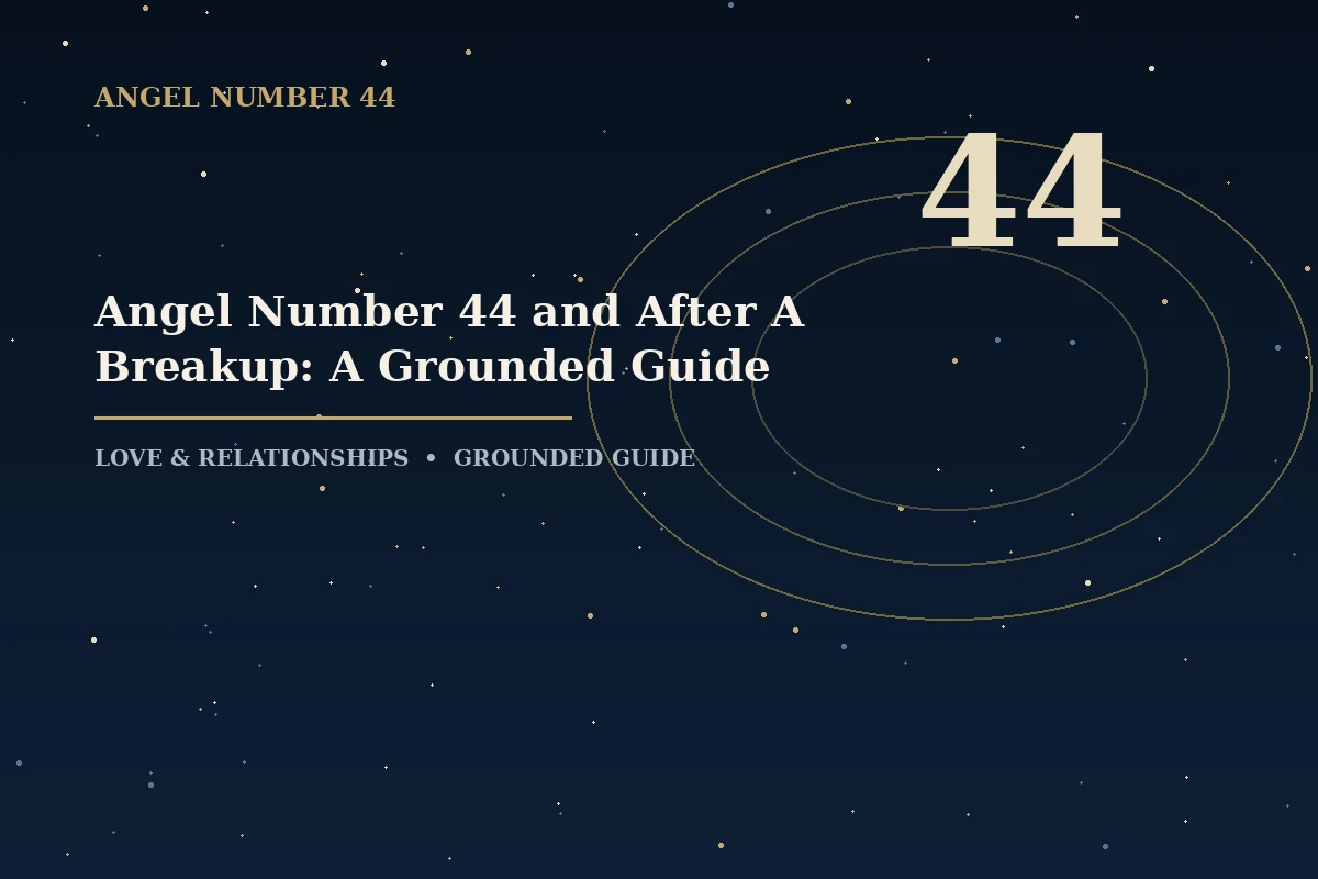 Illustrated guide to angel number 44 meaning after a breakup