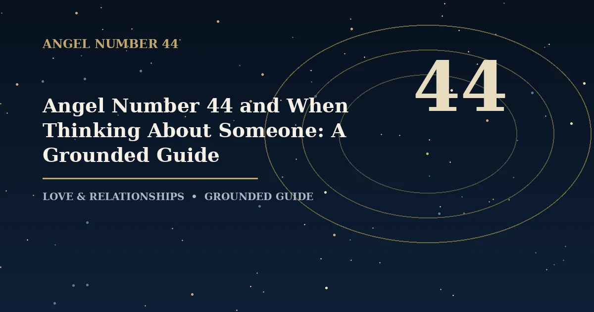 Angel Number 44 and When Thinking About Someone: A Grounded Guide