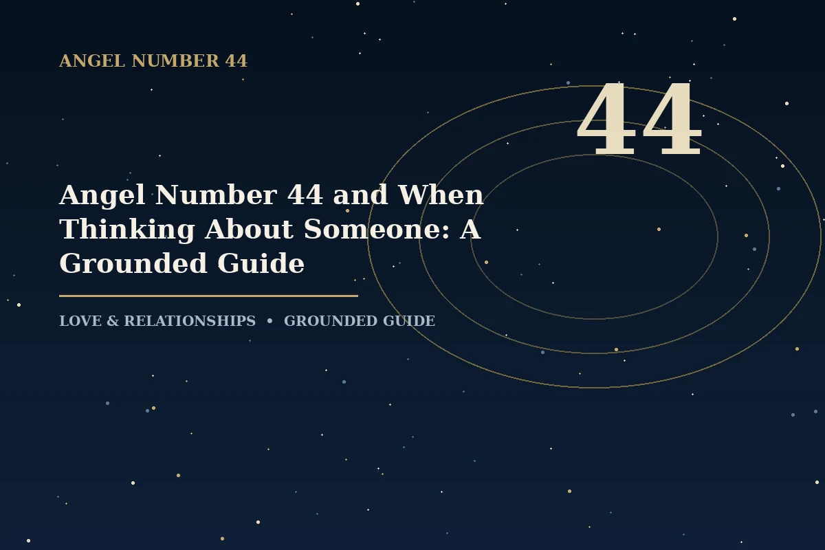 Illustrated guide to angel number 44 meaning when thinking about someone
