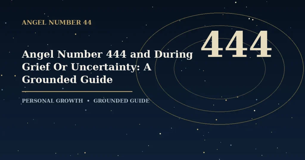 Angel Number 444 and During Grief Or Uncertainty: A Grounded Guide