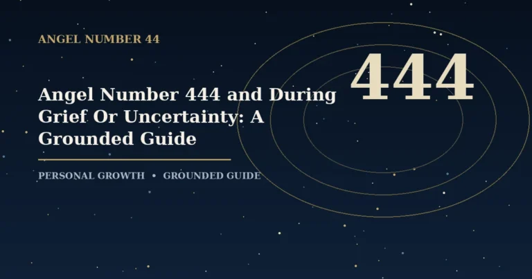 Angel Number 444 and During Grief Or Uncertainty: A Grounded Guide