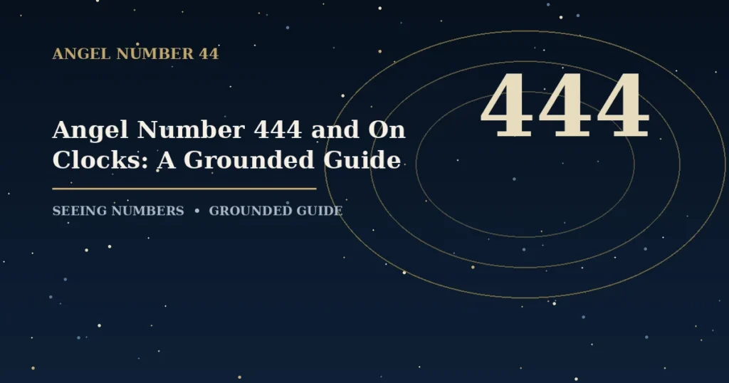 Angel Number 444 and On Clocks: A Grounded Guide