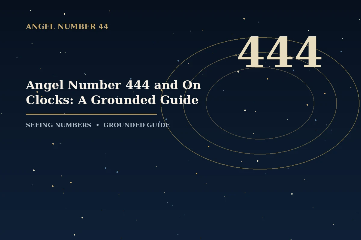 Illustrated guide to angel number 444 meaning on clocks
