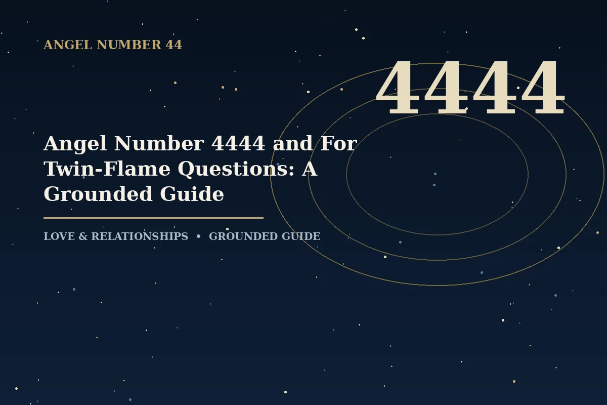 Illustrated guide to angel number 4444 meaning for twin-flame questions