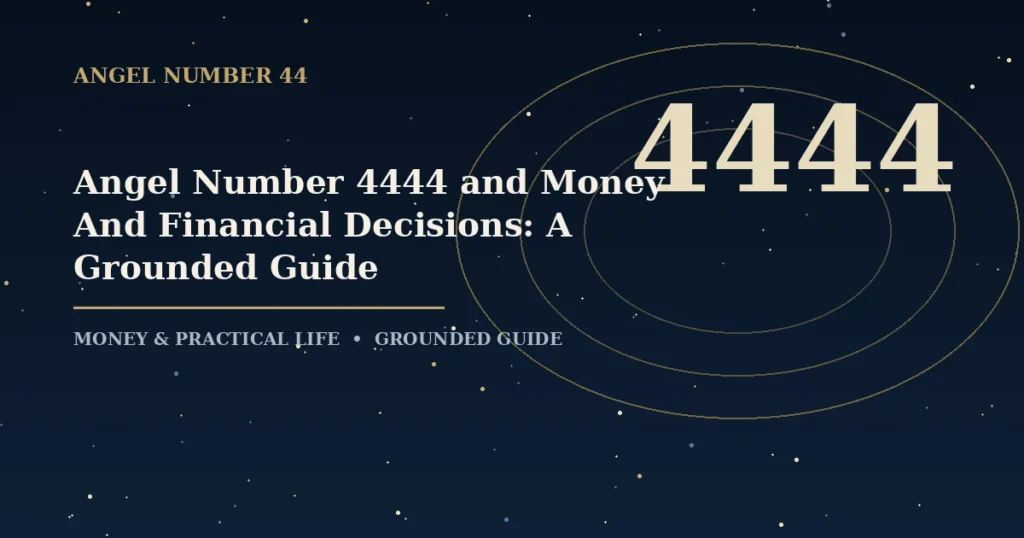 Angel Number 4444 and Money And Financial Decisions: A Grounded Guide