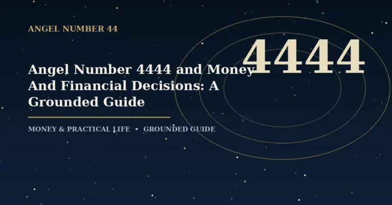 Angel Number 4444 and Money And Financial Decisions: A Grounded Guide