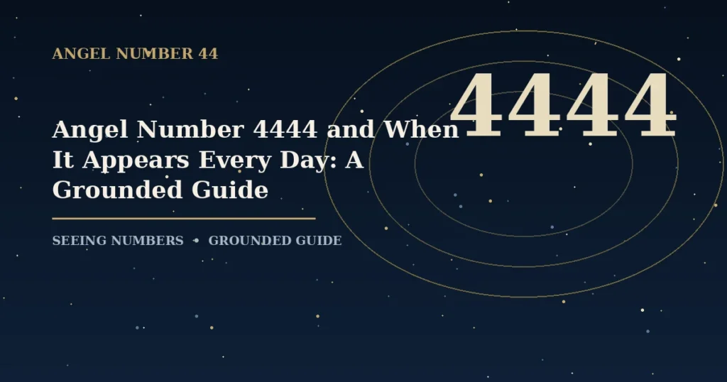 Angel Number 4444 and When It Appears Every Day: A Grounded Guide