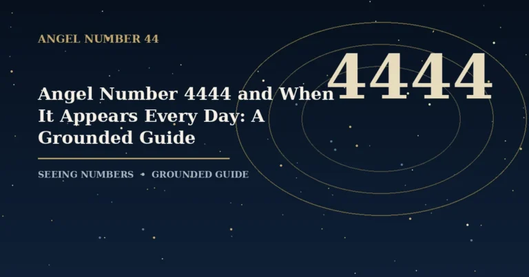 Angel Number 4444 and When It Appears Every Day: A Grounded Guide