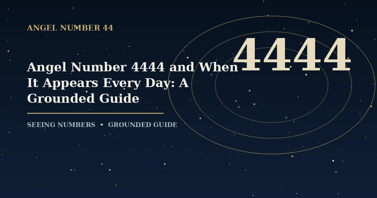 Angel Number 4444 and When It Appears Every Day: A Grounded Guide