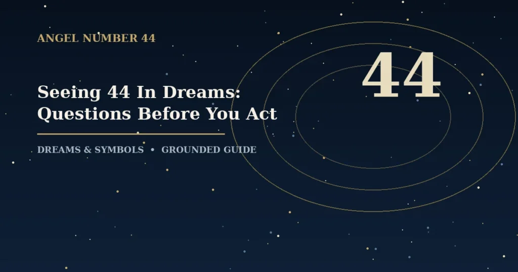 Seeing 44 In Dreams: Questions Before You Act
