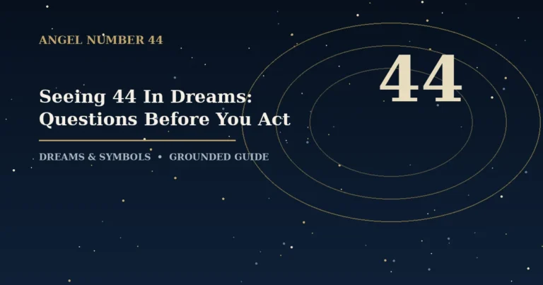 Seeing 44 In Dreams: Questions Before You Act