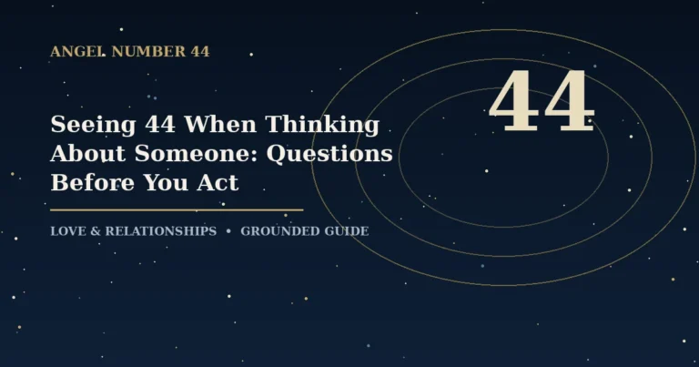 Seeing 44 When Thinking About Someone: Questions Before You Act