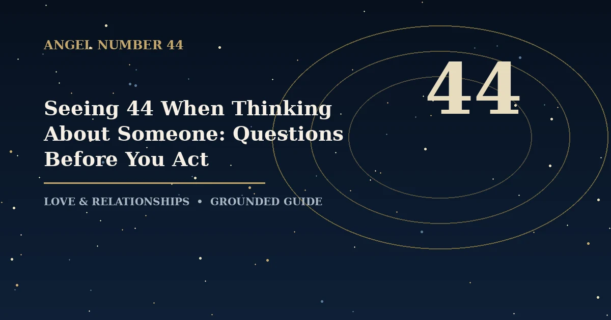 Seeing 44 When Thinking About Someone: Questions Before You Act