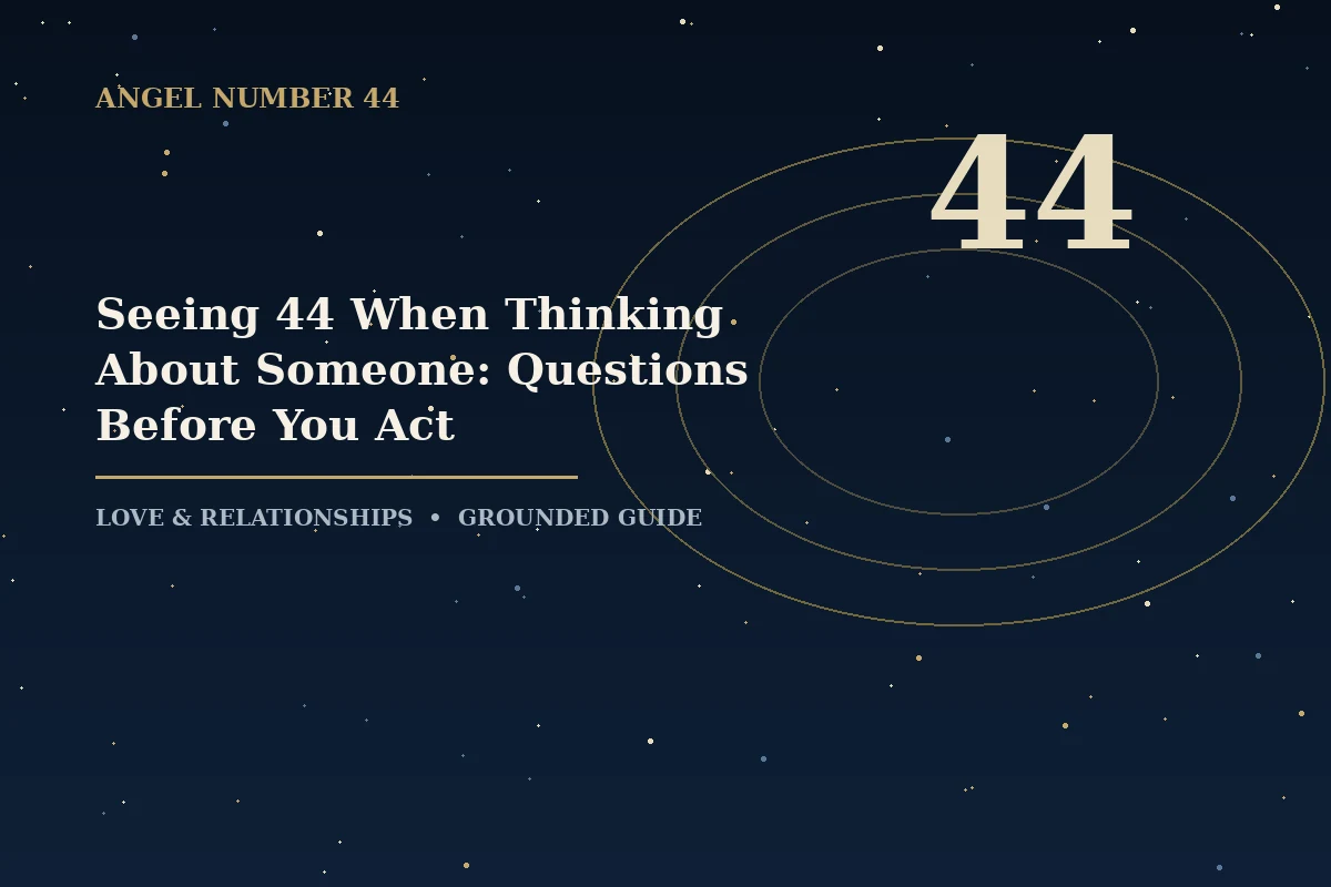 Illustrated guide to angel number 44 meaning when thinking about someone