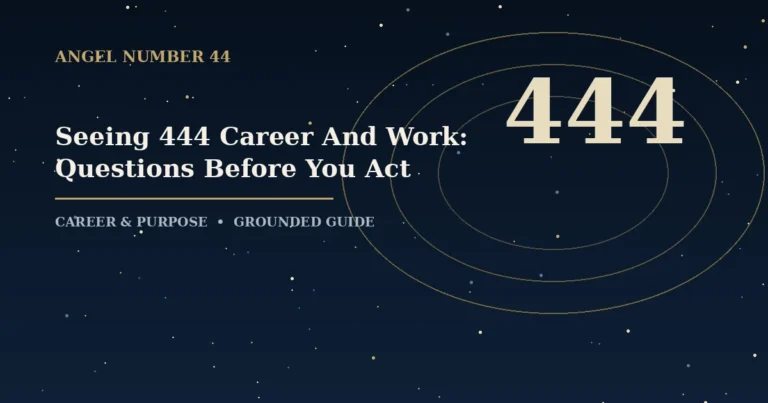 Seeing 444 Career And Work: Questions Before You Act