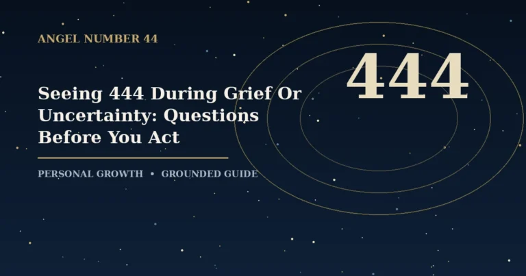 Seeing 444 During Grief Or Uncertainty: Questions Before You Act
