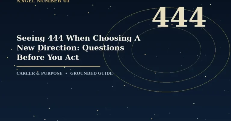 Seeing 444 When Choosing A New Direction: Questions Before You Act