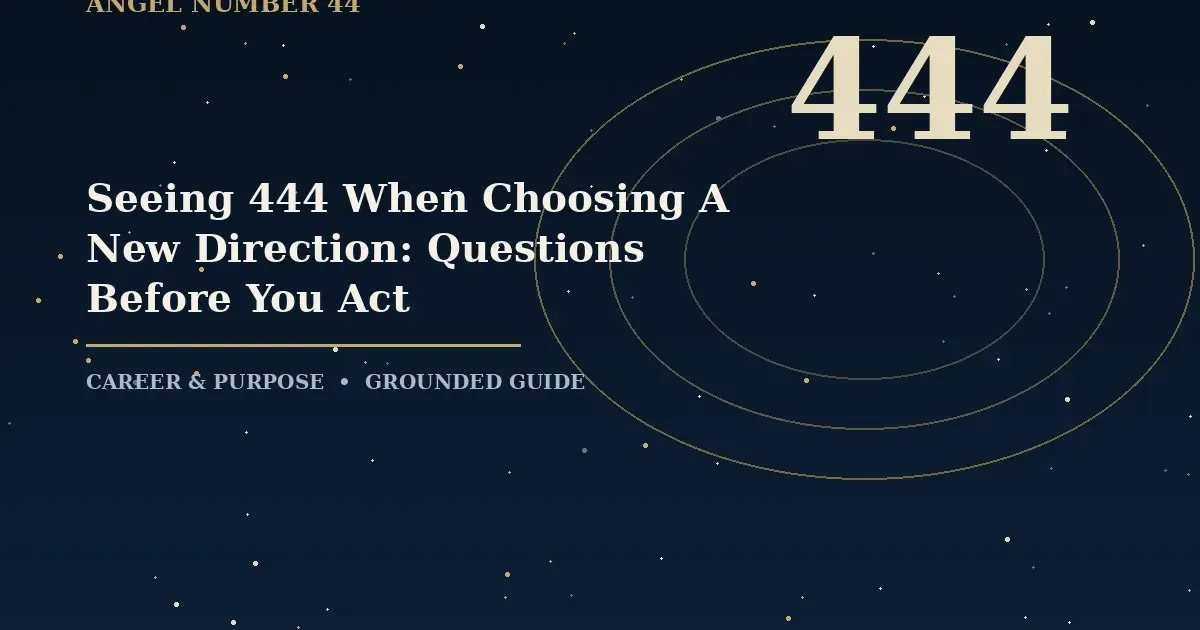 Seeing 444 When Choosing A New Direction: Questions Before You Act