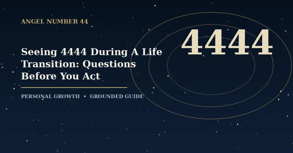 Seeing 4444 During A Life Transition: Questions Before You Act
