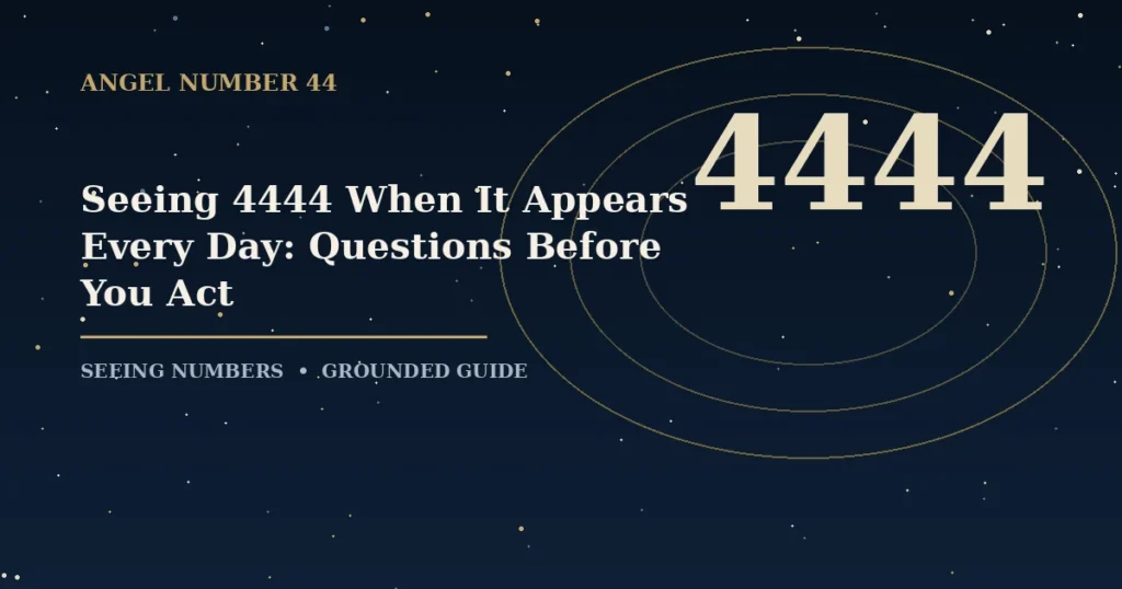 Seeing 4444 When It Appears Every Day: Questions Before You Act