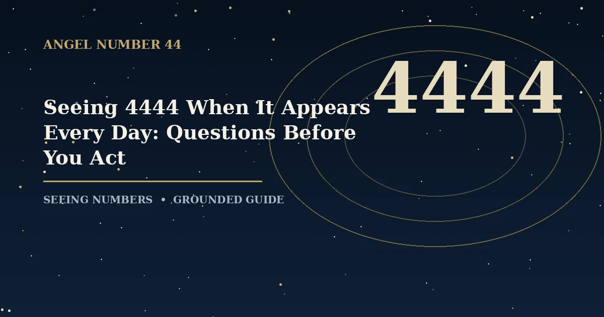 Seeing 4444 When It Appears Every Day: Questions Before You Act