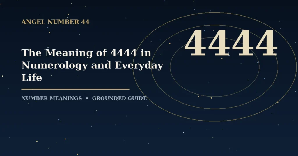 The Meaning of 4444 in Numerology and Everyday Life