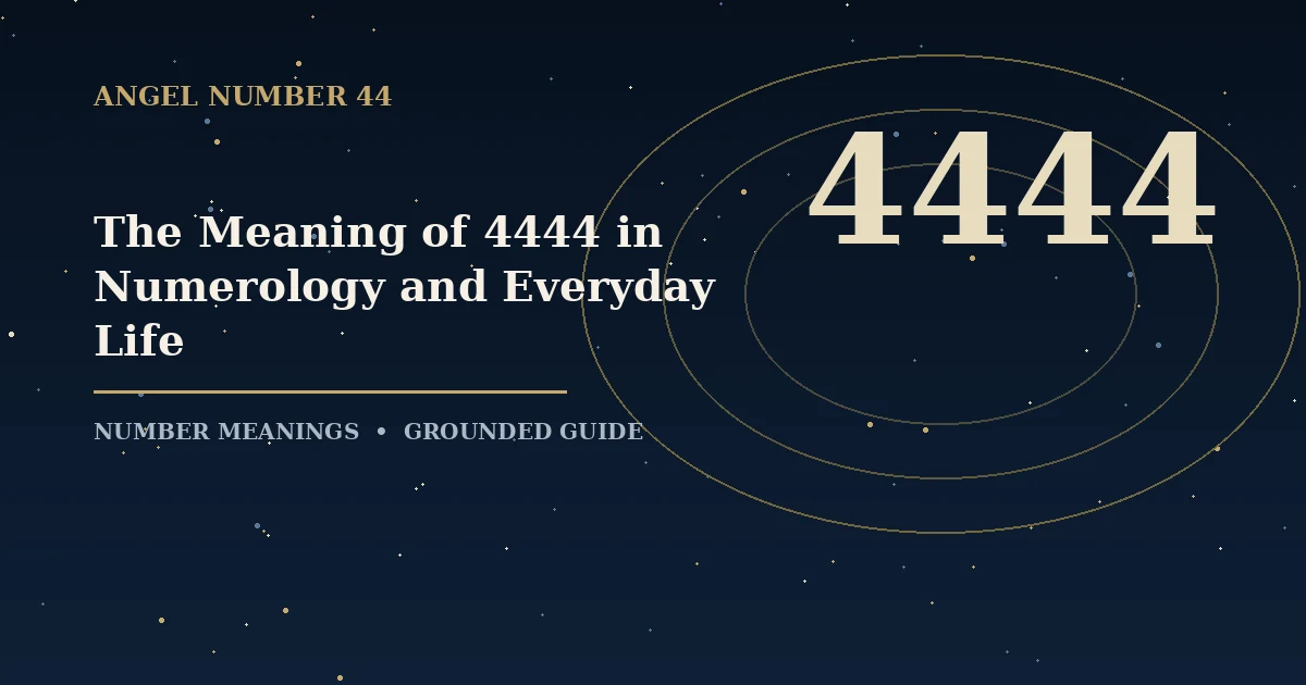 The Meaning of 4444 in Numerology and Everyday Life