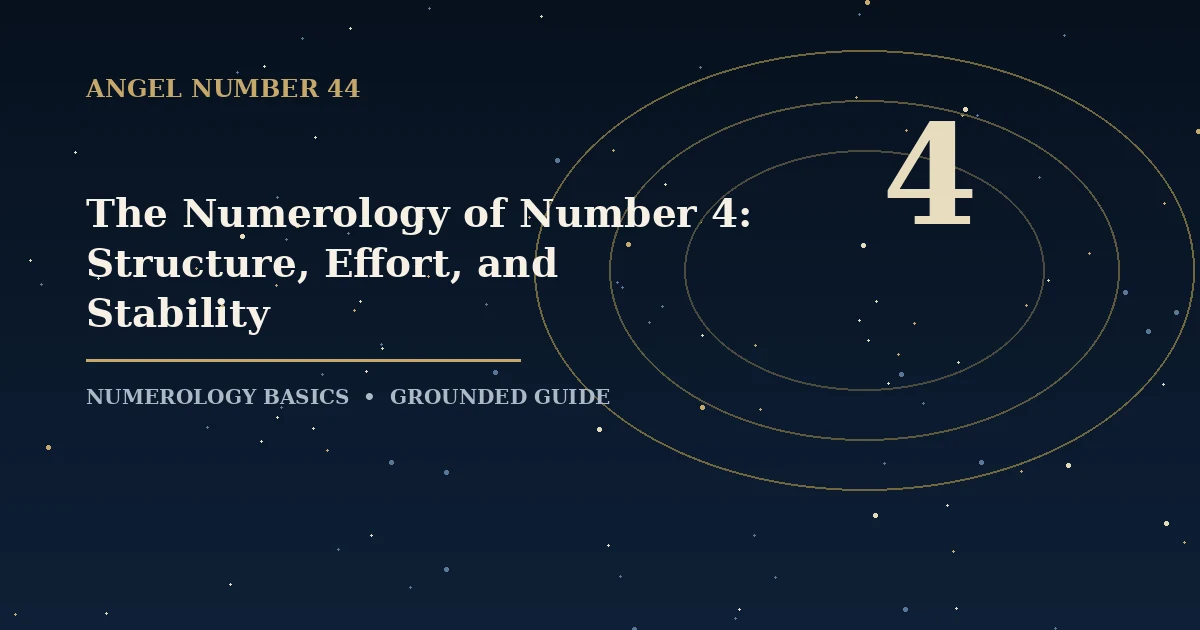 The Numerology of Number 4: Structure, Effort, and Stability