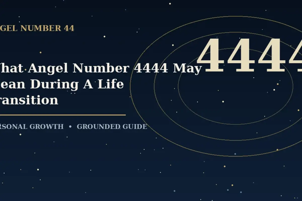 Illustrated guide to angel number 4444 meaning during a life transition