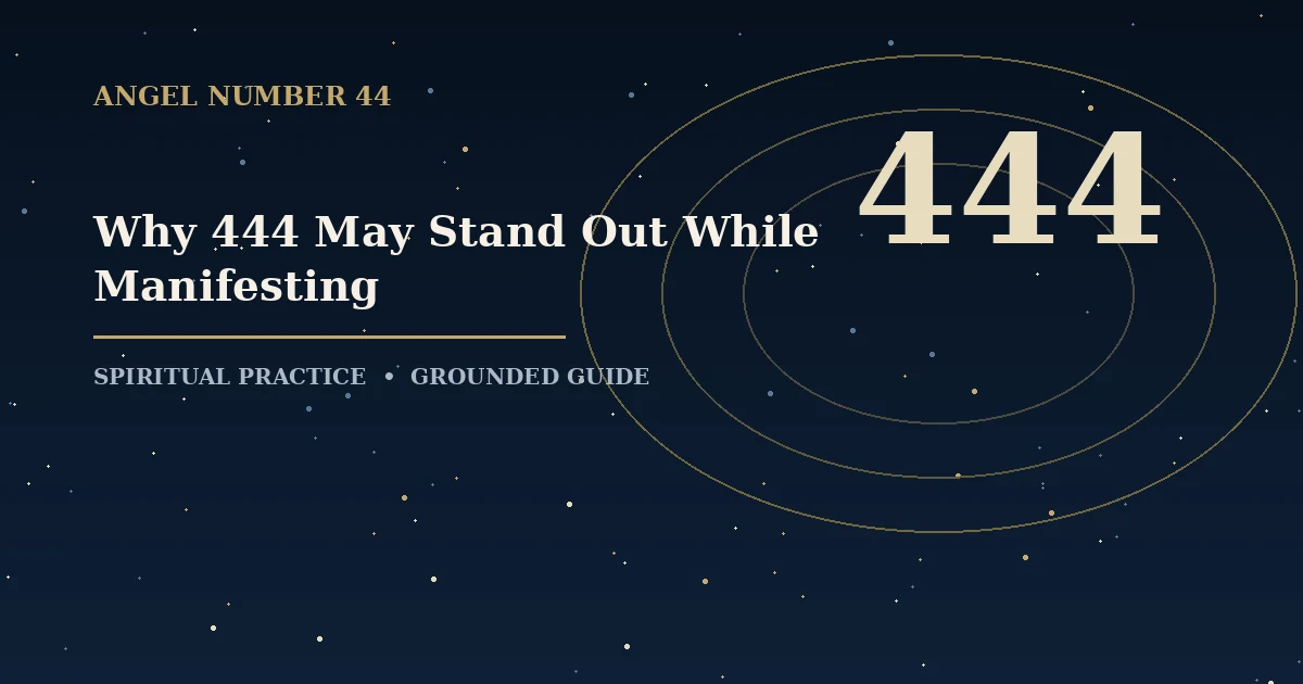 Why 444 May Stand Out While Manifesting