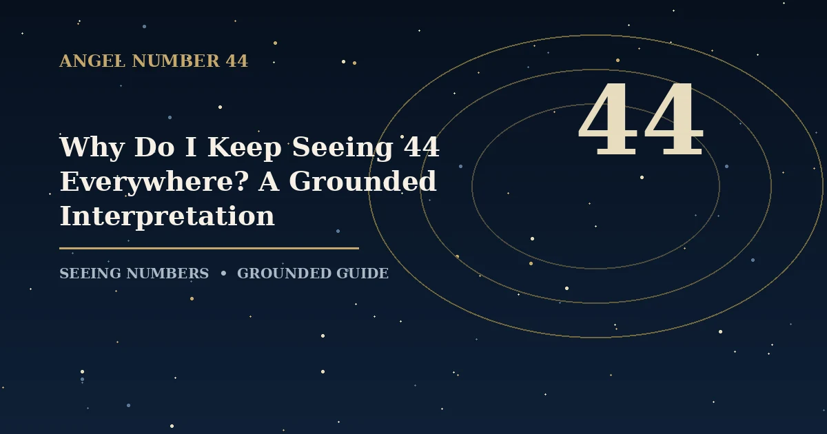 Why Do I Keep Seeing 44 Everywhere? A Grounded Interpretation