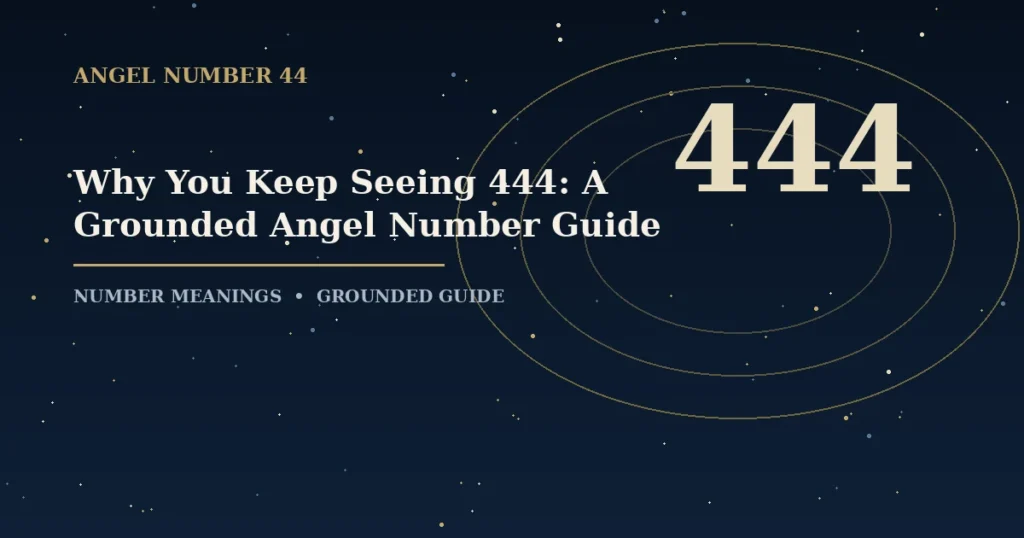 Why You Keep Seeing 444: A Grounded Angel Number Guide